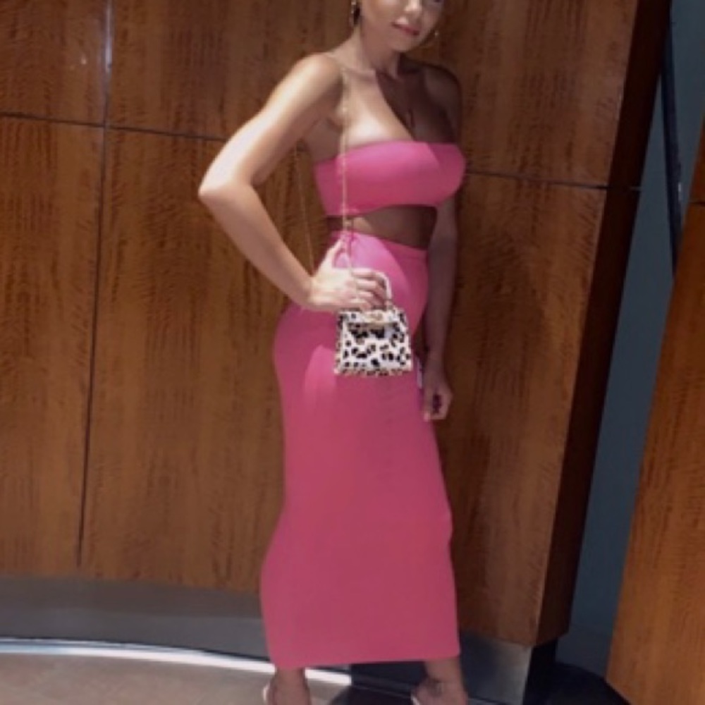 Hot Pink Matching Skirt Set